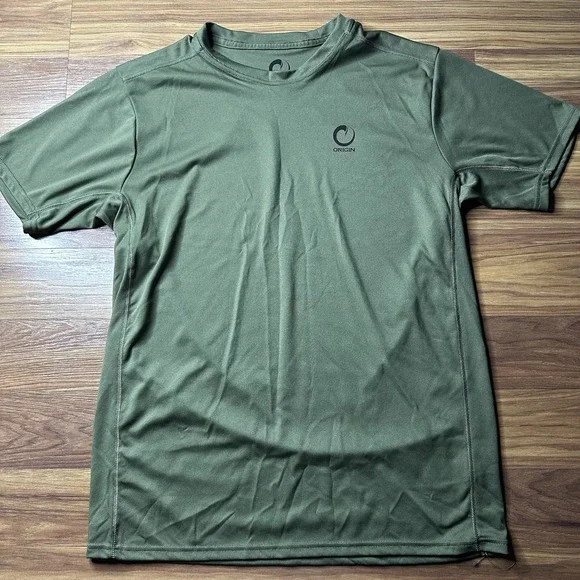 Origin Core Shirt Mens Large Green Hunting Jiu Jitsu Cam Hanes Big Wave Logo USA - Picture 2 of 6